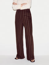 Mara Long Pinstripe Trouser | Brown
