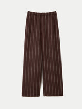 Mara Long Pinstripe Trouser | Brown