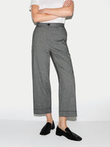 Chambray Cropped Trouser | Black