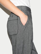Chambray Cropped Trouser | Black