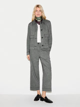 Chambray Cropped Trouser | Black