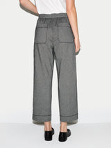 Chambray Cropped Trouser | Black