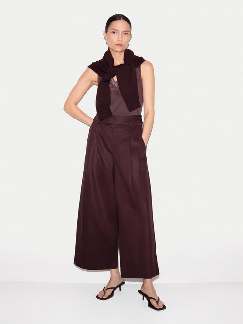 Wide Leg Cotton Poplin Trouser | Purple