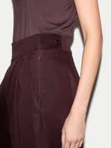 Wide Leg Cotton Poplin Trouser | Purple