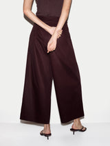 Wide Leg Cotton Poplin Trouser | Purple