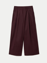 Wide Leg Cotton Poplin Trouser | Purple