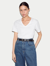 Supima Cotton V Neck T-shirt | White