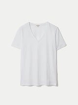 Supima Cotton V Neck T-shirt | White