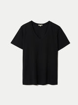 Supima Cotton V Neck T-shirt | Black
