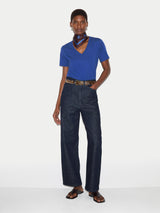Supima Cotton V Neck T-shirt | Poppy Blue