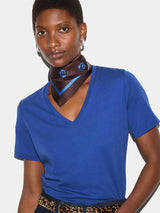 Supima Cotton V Neck T-shirt | Poppy Blue