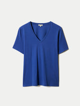 Supima Cotton V Neck T-shirt | Poppy Blue