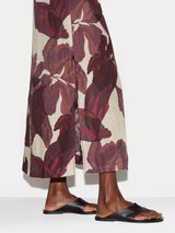 Iris Leaf Linen Dress | Burgundy