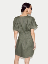 Pintuck Linen Dress | Khaki