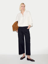 Cotton High Waisted Trouser | Black