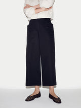 Cotton High Waisted Trouser | Black
