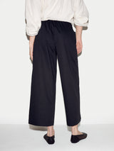 Cotton High Waisted Trouser | Black