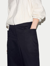 Cotton High Waisted Trouser | Black