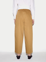 Cotton High Waisted Trouser | Brown