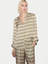 Geo Satin Shirt | Cream