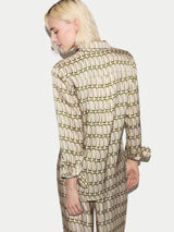 Geo Satin Shirt | Cream
