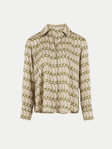 Geo Satin Shirt | Cream