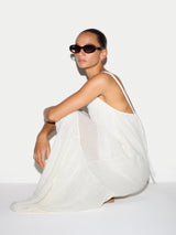 Textured Cotton Maxi Dress | White