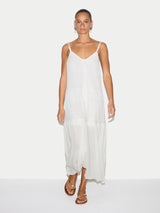 Textured Cotton Maxi Dress | White