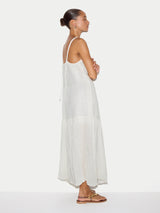 Textured Cotton Maxi Dress | White