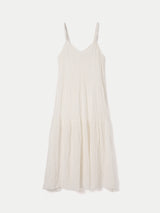 Textured Cotton Maxi Dress | White