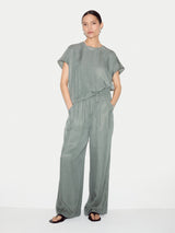 Cupro Relaxed T-shirt | Khaki