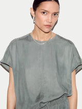 Cupro Relaxed T-shirt | Khaki