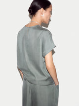 Cupro Relaxed T-shirt | Khaki