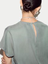 Cupro Relaxed T-shirt | Khaki
