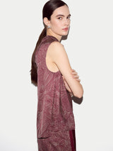 Optic Swirl Cowl Neck Top | Red