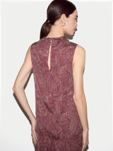Optic Swirl Cowl Neck Top | Red