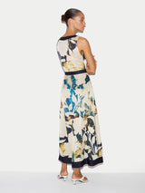 Shadow Floral Satin Wrap Dress | Cream