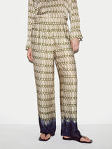 Geo Relaxed Satin Trouser | Cream