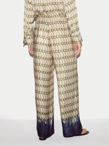 Geo Relaxed Satin Trouser | Cream