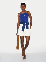 Cotton Luxe Button Cami | Blue