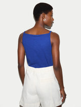 Cotton Luxe Button Cami | Blue