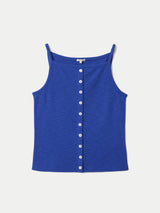 Cotton Luxe Button Cami | Blue