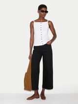 Cotton Luxe Button Cami | White