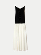Baby Rib Button Cami Dress | Black