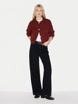 Chunky Cotton Cardigan | Red