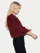 Chunky Cotton Cardigan | Red