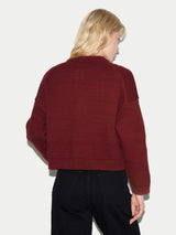 Chunky Cotton Cardigan | Red