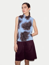 Tiger Orchid Silk Knit Tank | Blue