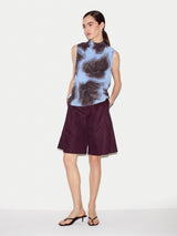 Tiger Orchid Silk Knit Tank | Blue