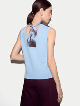 Tiger Orchid Silk Knit Tank | Blue